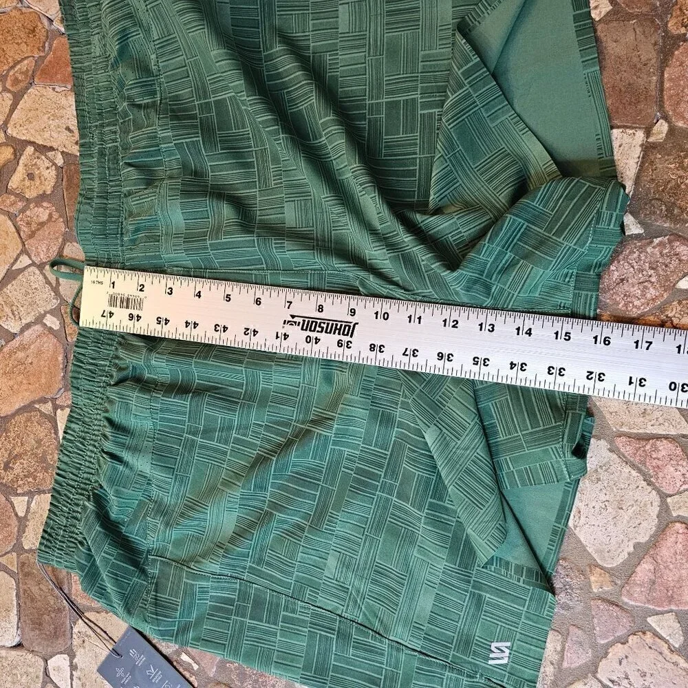 VRST Men's Running Shorts with Liner Shorts, Green, Moisture-Wicking, Size XXL
